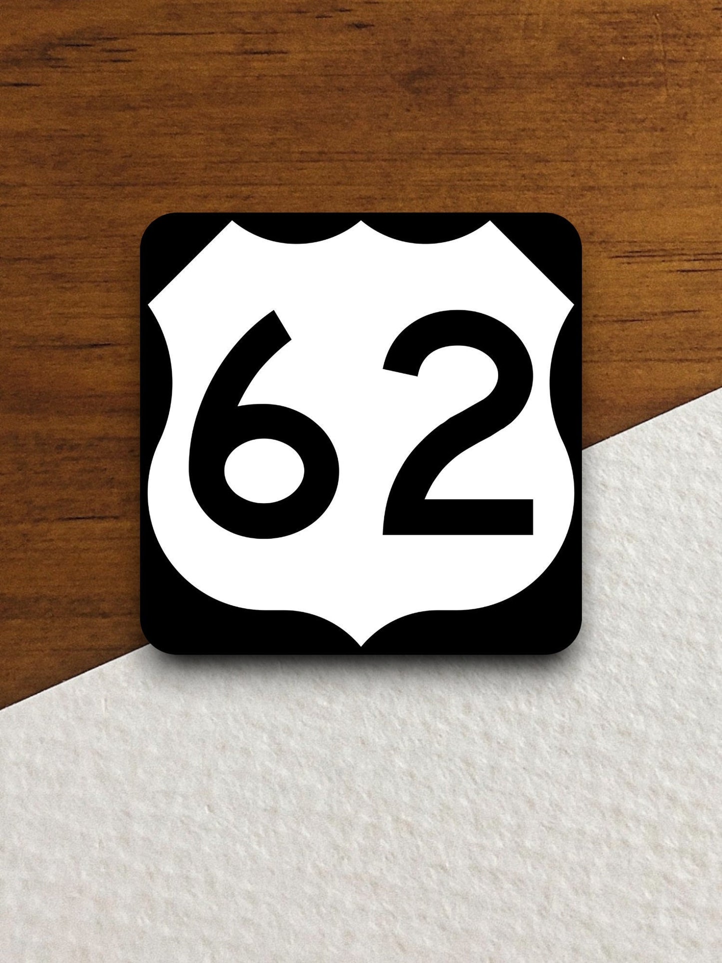 United States route 62 road sign sticker, road trip sticker, highway sign, room decor, travel sticker