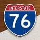 Interstate route  76 sticker, Interstate Highway Sign Expressway Stickers, Highway Sign Road Trip Sticker, Room Décor