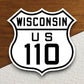 United States route 110 wisconsin road sign sticker, road trip sticker, highway sign, room decor, travel sticker