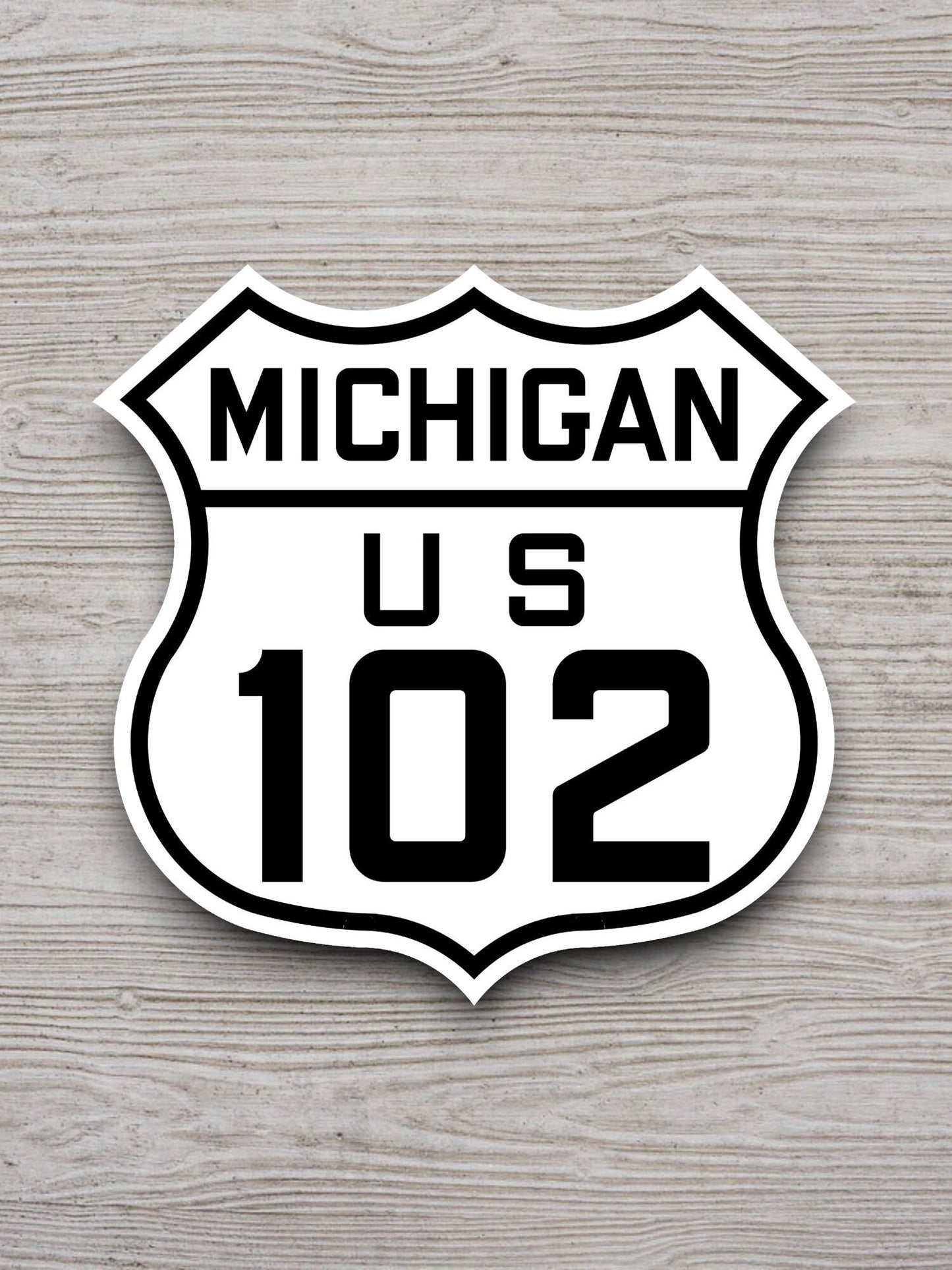 United States route 102 michigan road sign sticker, road trip sticker, highway sign, room decor, travel sticker