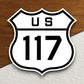 United States route 117 road sign sticker, road trip sticker, highway sign, room decor, travel sticker