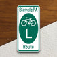 Pennsylvania   bike route l road sign sticker, road trip sticker, highway sign, room decor, travel sticker