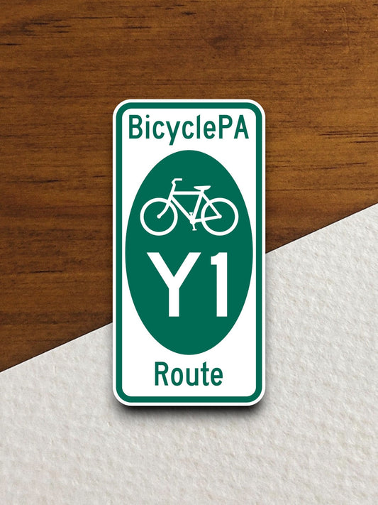 Pennsylvania   bike route y1 road sign sticker, road trip sticker, highway sign, room decor, travel sticker