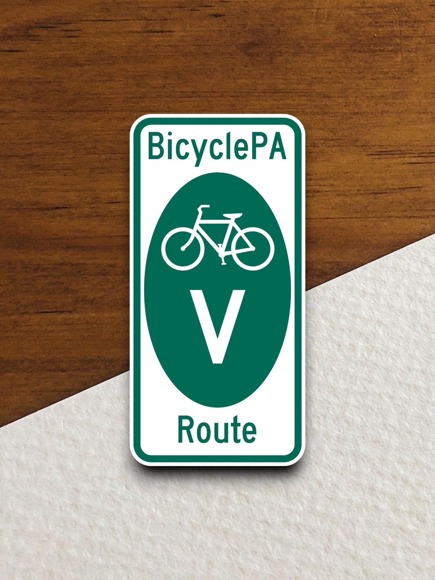 Pennsylvania   bike route v road sign sticker, road trip sticker, highway sign, room decor, travel sticker