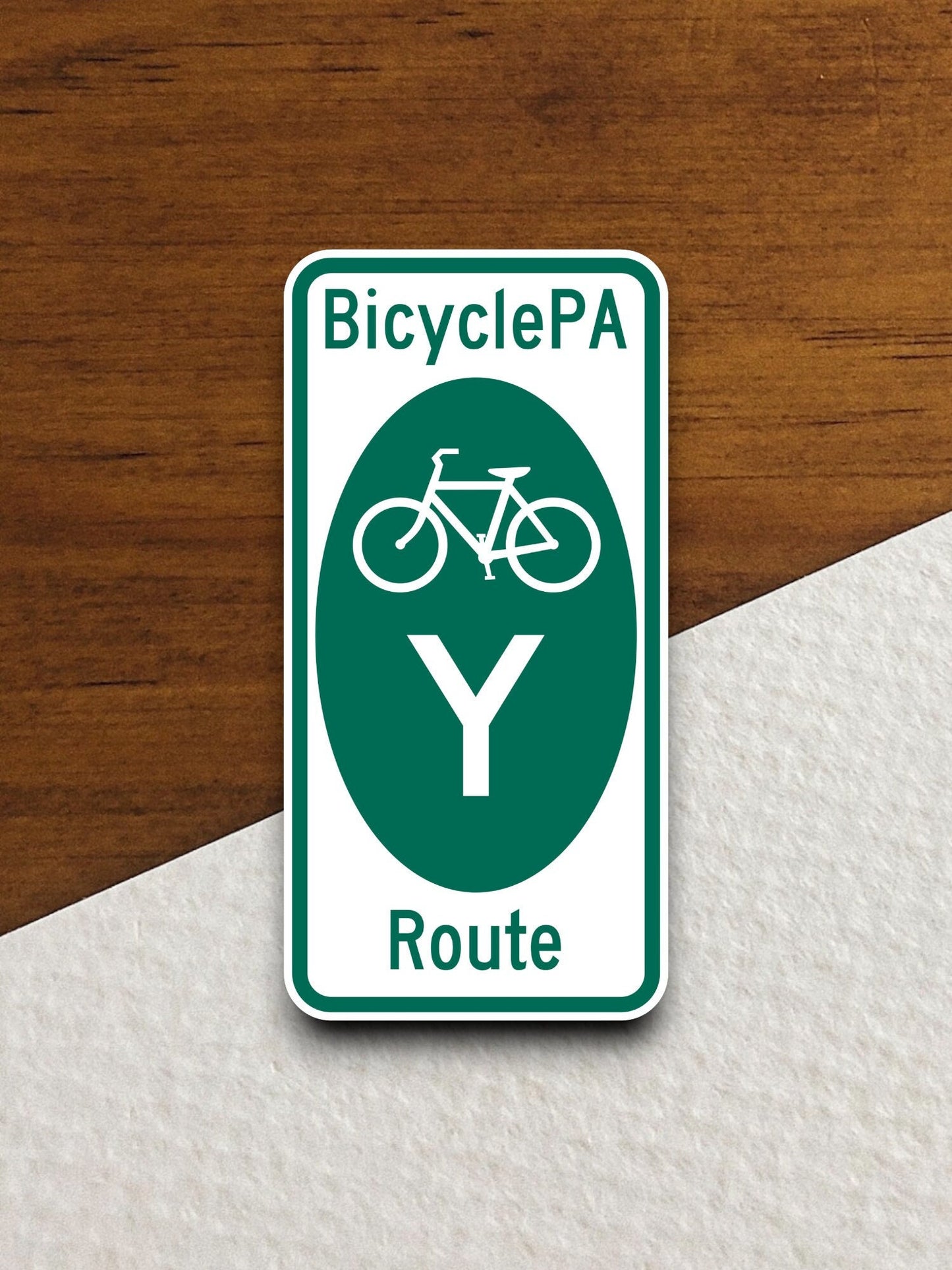 Pennsylvania   bike route y road sign sticker, road trip sticker, highway sign, room decor, travel sticker