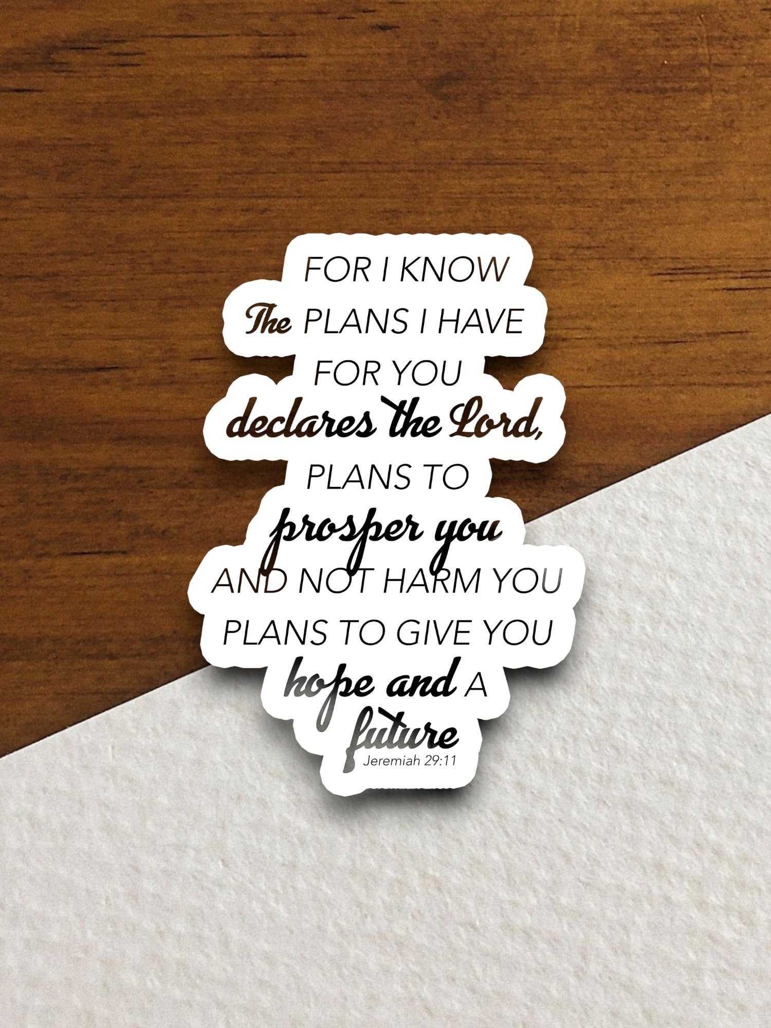 For I know the plans I have for you sticker, Religious Sticker, Faith Sticker, Worship Sticker, Christian Sticker, Scripture Sticker