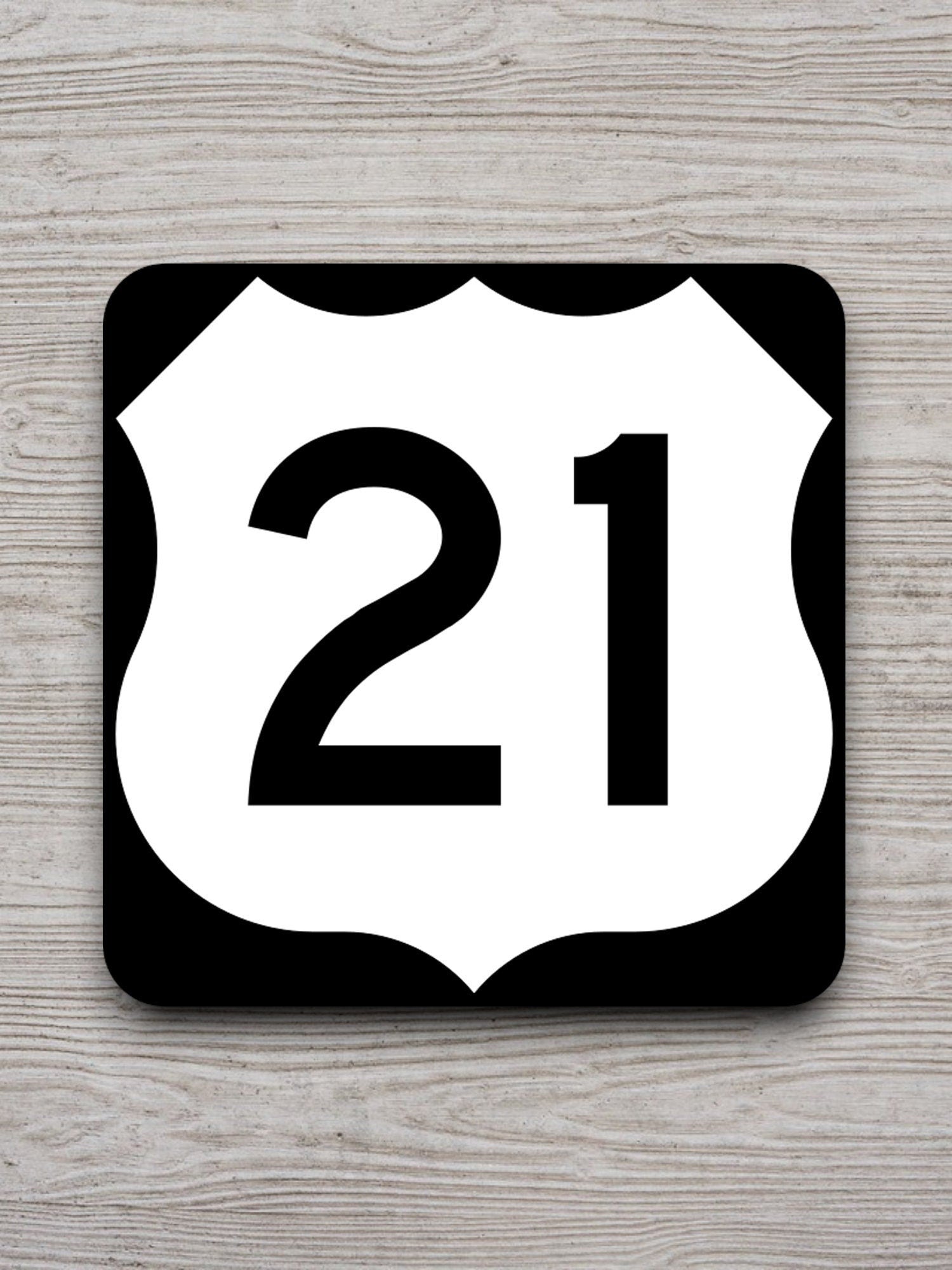 United States route 21 road sign sticker, road trip sticker, highway sign, room decor, travel sticker