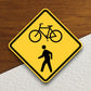 Bicycle and pedestrians  road sign stickers, Room Decor, Traffic Sticker, Road Sign Decoration, Road Work Signs, Building Signs