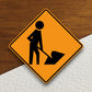 Men working  road sign stickers, Room Decor, Traffic Sticker, Road Sign Decoration, Road Work Signs, Traffic Sign