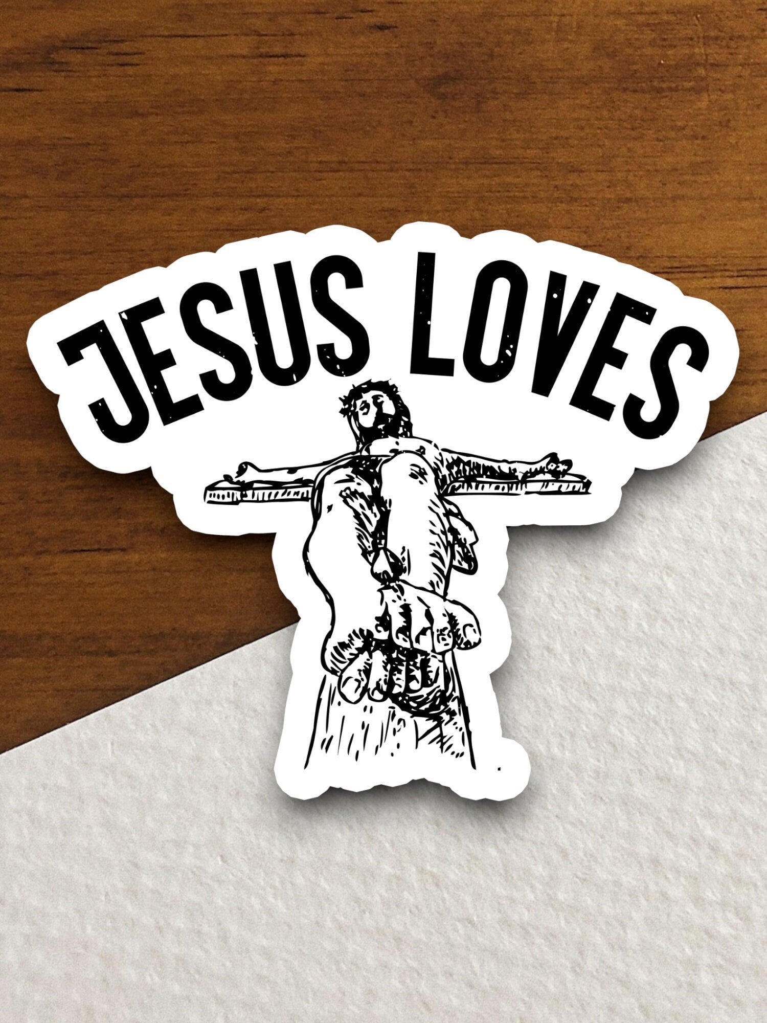 Jesus loves sticker, Religious Sticker, Faith Sticker, Worship Sticker, Christian Sticker, Scripture Sticker, Room Décor