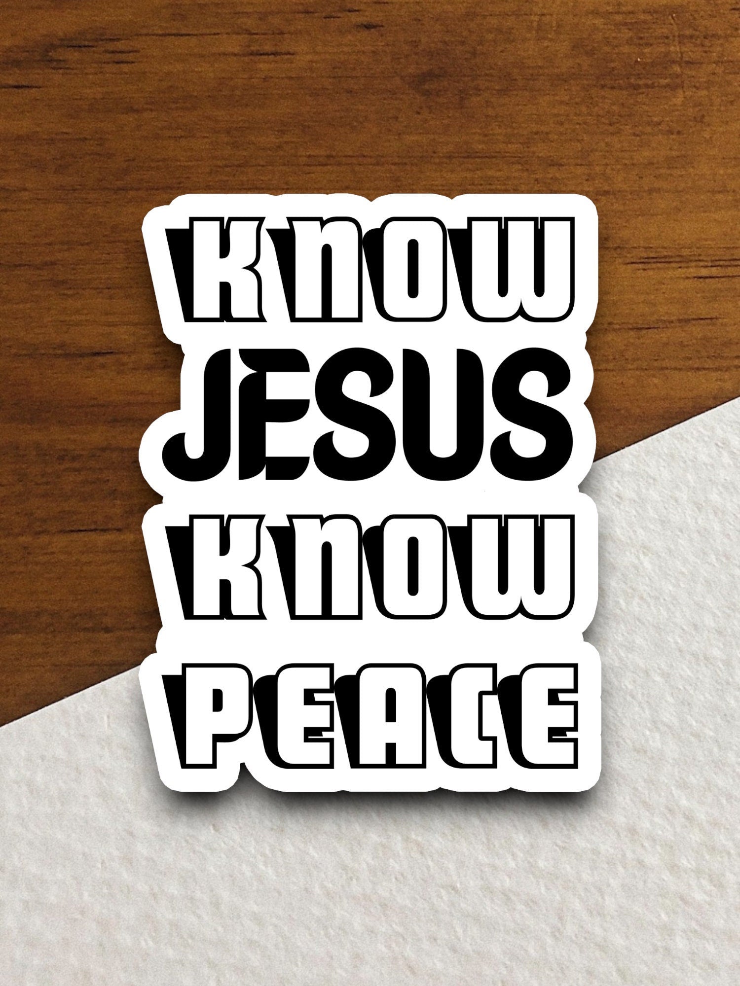 Know Jesus know peace sticker, Religious Sticker, Faith Sticker, Worship Sticker, Christian Sticker, Scripture Sticker, Room Décor