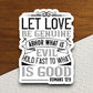 Let love be genuine abhor what is evil sticker, Religious Sticker, Faith Sticker, Worship Sticker, Christian Sticker, Scripture Sticker