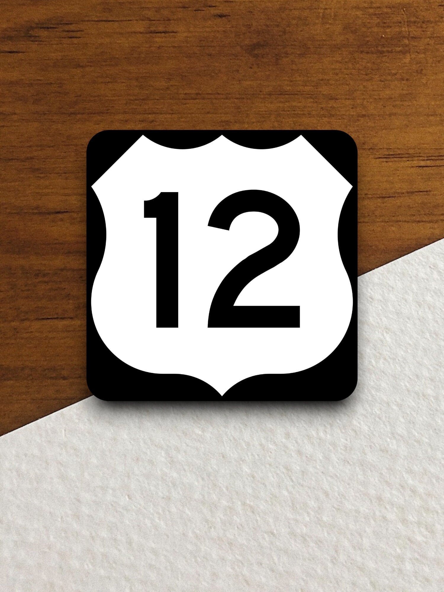 United States route 12 road sign sticker, road trip sticker, highway sign, room decor, travel sticker