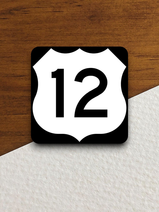 United States route 12 road sign sticker, road trip sticker, highway sign, room decor, travel sticker