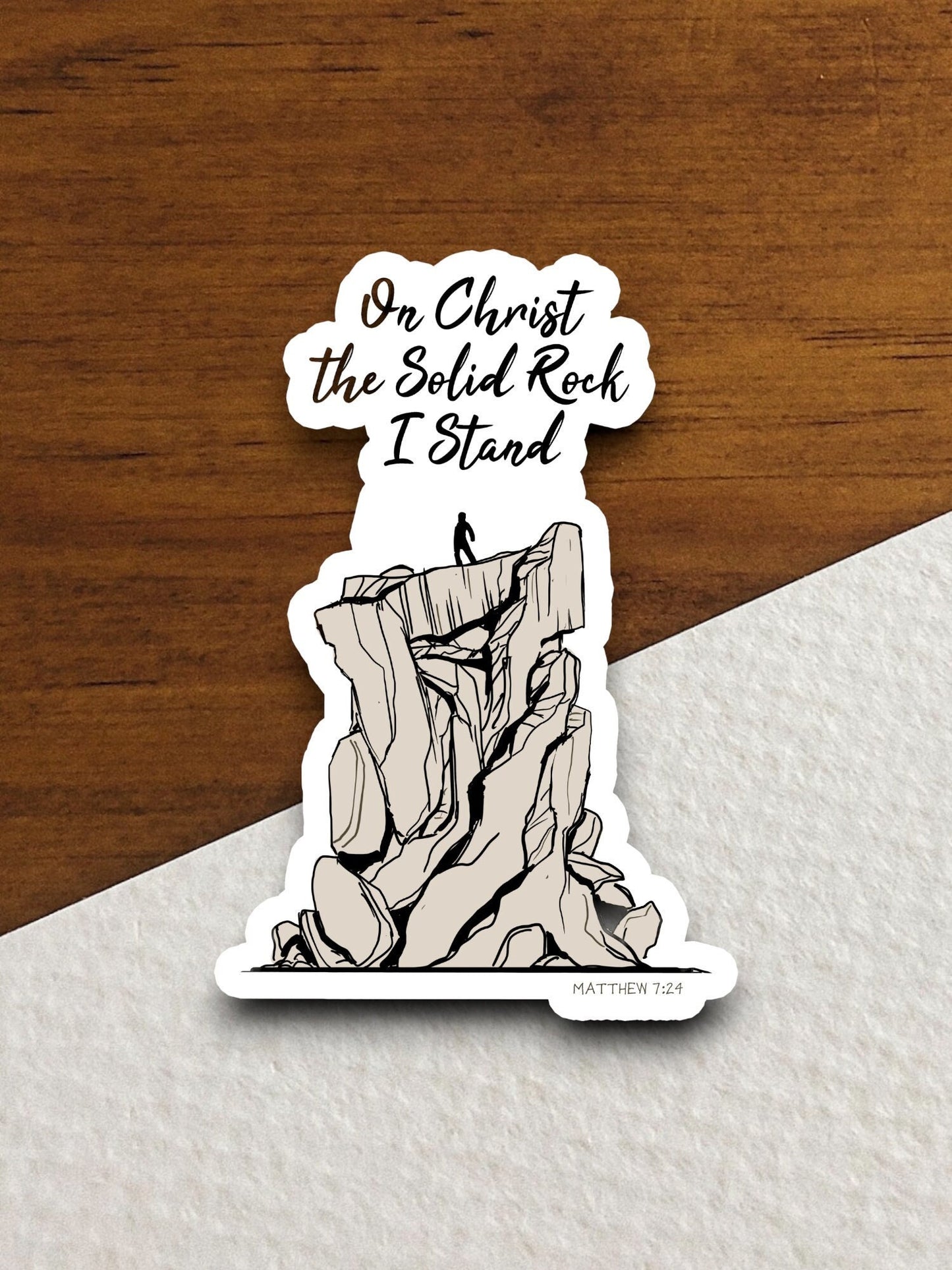 On Christ the solid rock i stand sticker, Religious Sticker, Faith Sticker, Worship Sticker, Christian Sticker, Scripture Sticker