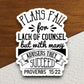 Plans fail for lack of counsel sticker, Religious Sticker, Faith Sticker, Worship Sticker, Christian Sticker, Scripture Sticker, Room Décor