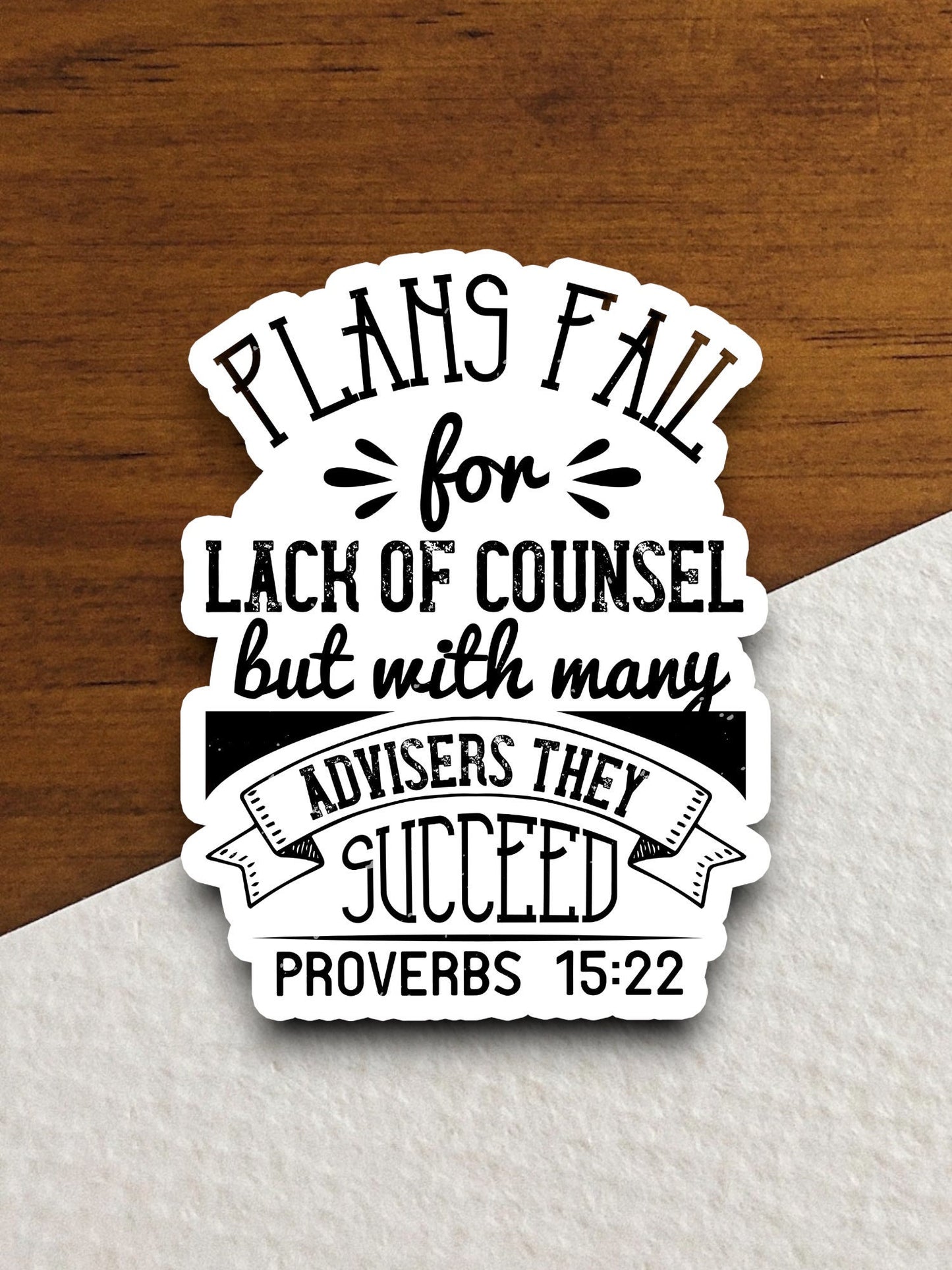 Plans fail for lack of counsel sticker, Religious Sticker, Faith Sticker, Worship Sticker, Christian Sticker, Scripture Sticker, Room Décor