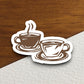 Hot chocolate cups and saucer sticker, Funny Stickers, Coffee Sticker, Caffeine, Coffee Lover, Cafe, Decaf, Barista Sticker