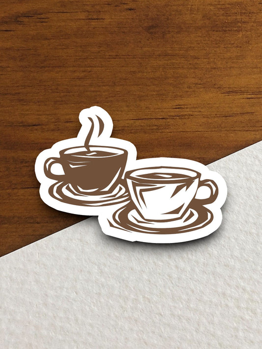 Hot chocolate cups and saucer sticker, Funny Stickers, Coffee Sticker, Caffeine, Coffee Lover, Cafe, Decaf, Barista Sticker