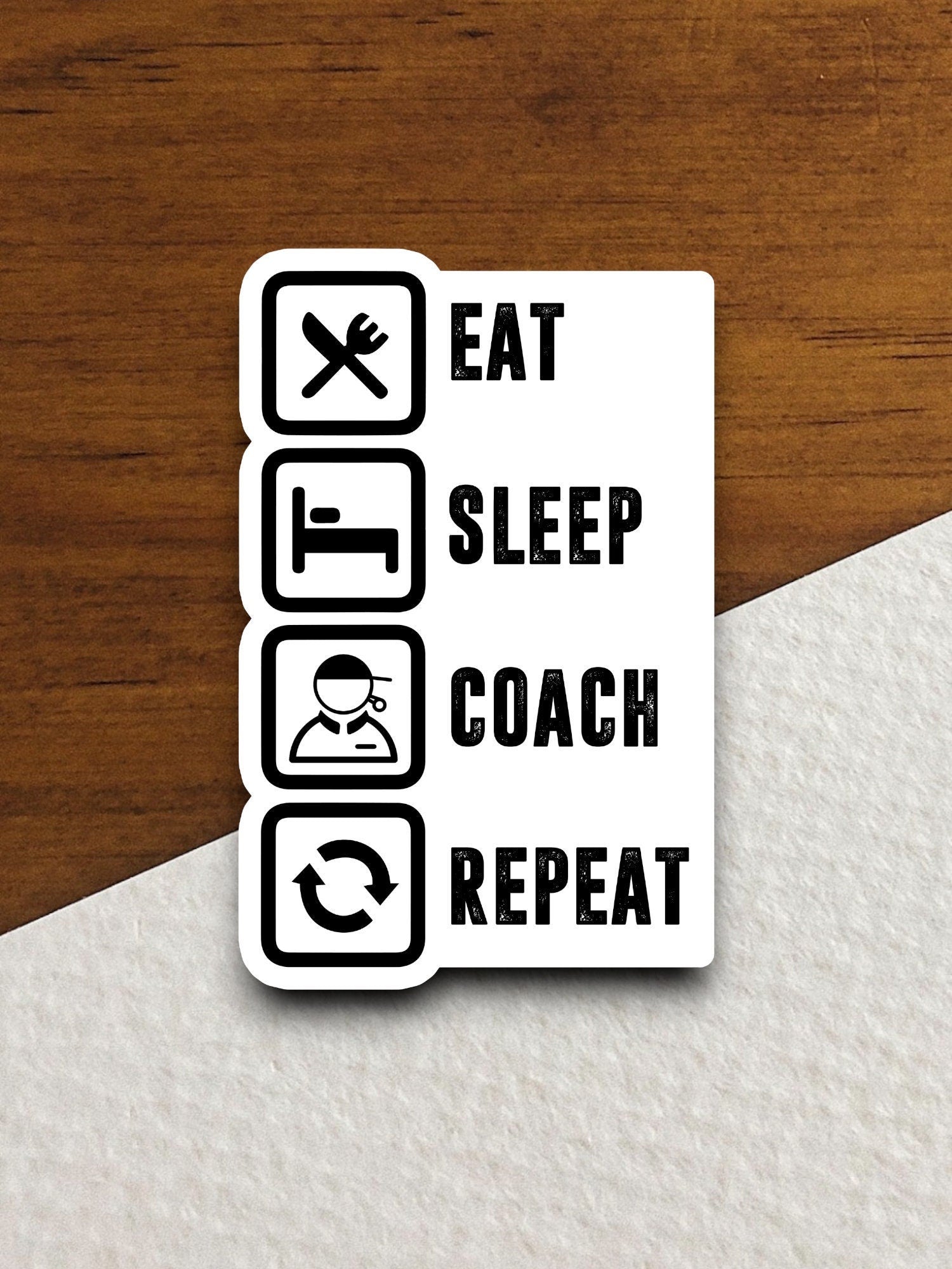 Eat sleep coach repeat sticker sports sticker, back to school sticker, education sticker, teacher sticker, Room Décor