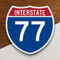 Interstate route  77 sticker, Interstate Highway Sign Expressway Stickers, Highway Sign Road Trip Sticker, Room Décor