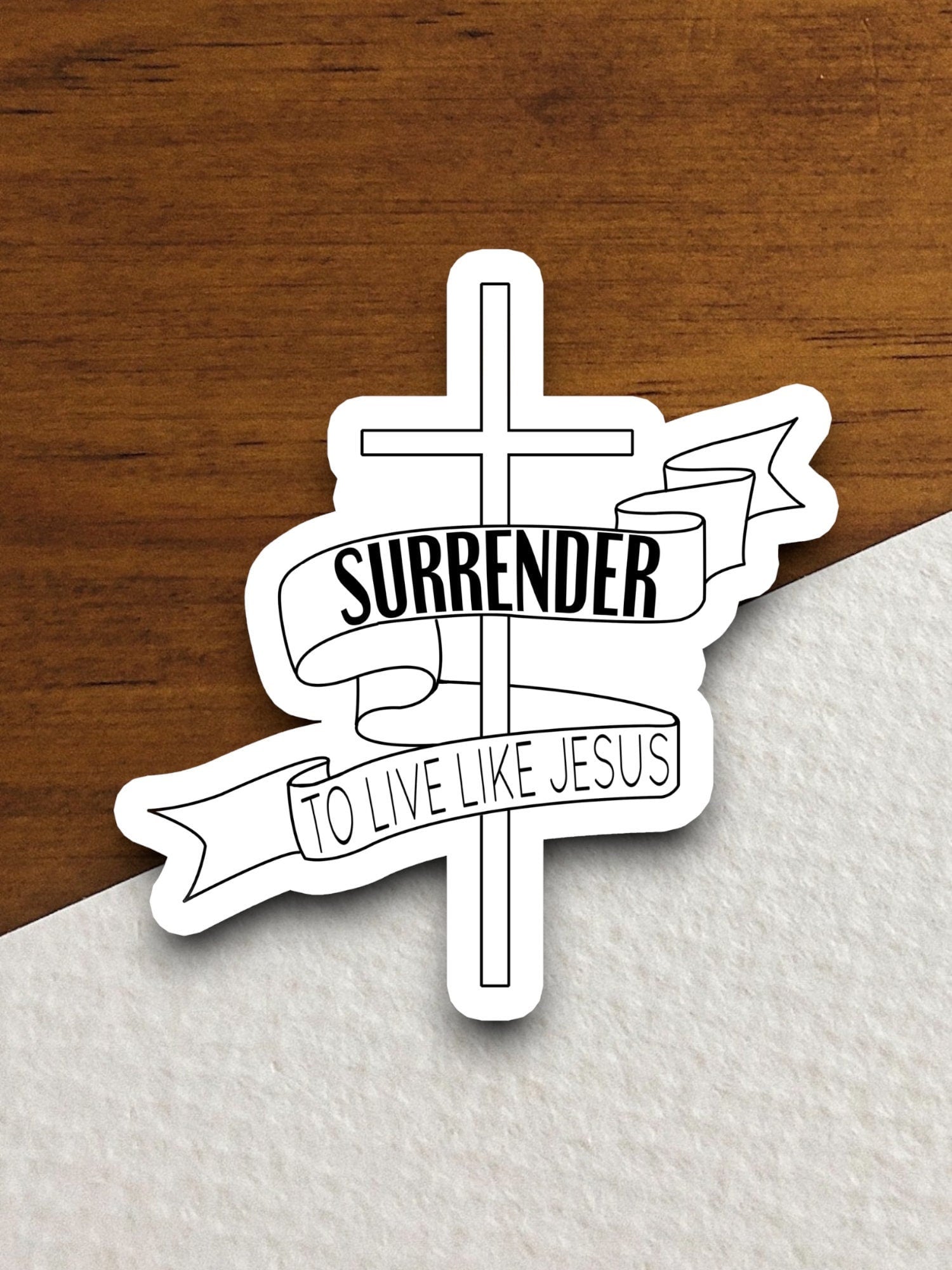 Surrender to live like Jesus sticker, Religious Sticker, Faith Sticker, Worship Sticker, Christian Sticker, Scripture Sticker, Room Décor