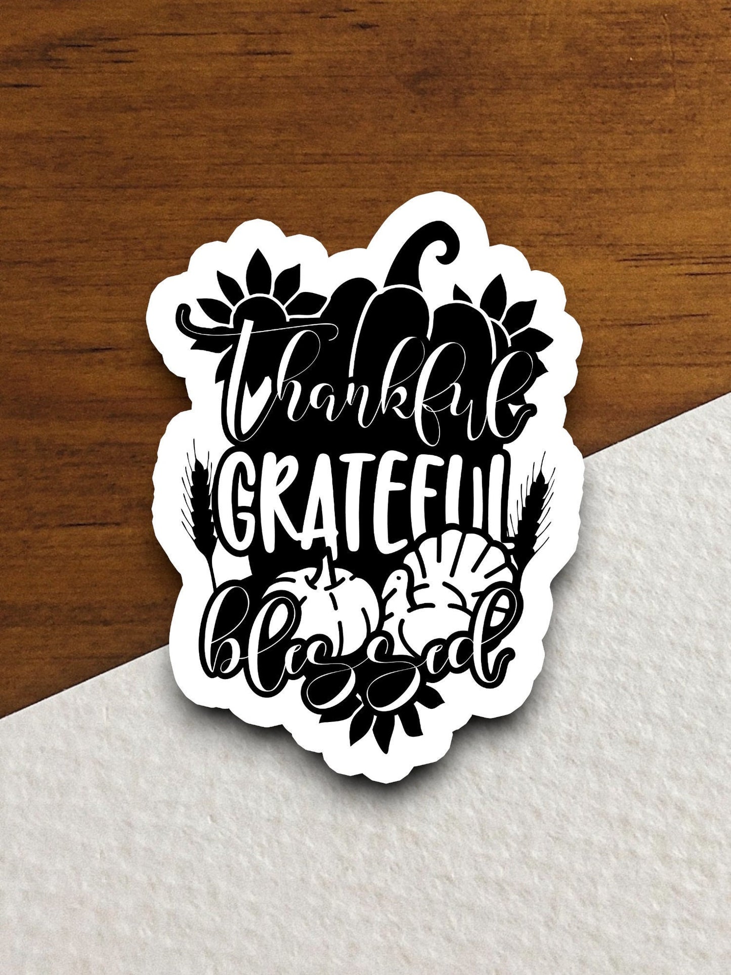 Thankful grateful blessed sticker, Religious Sticker, Faith Sticker, Worship Sticker, Christian Sticker, Scripture Sticker, Room Décor