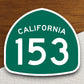 California state route 153 road sign sticker, road trip sticker, highway sign, room decor, travel sticker