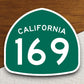 California state route 169 road sign sticker, road trip sticker, highway sign, room decor, travel sticker