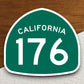 California state route 176 road sign sticker, road trip sticker, highway sign, room decor, travel sticker