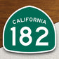 California state route 182 road sign sticker, road trip sticker, highway sign, room decor, travel sticker