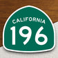 California state route 196 road sign sticker, road trip sticker, highway sign, room decor, travel sticker