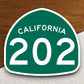 California state route 202 road sign sticker, road trip sticker, highway sign, room decor, travel sticker