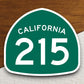 California state route 215 road sign sticker, road trip sticker, highway sign, room decor, travel sticker