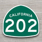 California state route 202 road sign sticker, road trip sticker, highway sign, room decor, travel sticker