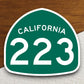 California state route 223 road sign sticker, road trip sticker, highway sign, room decor, travel sticker