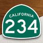 California state route 234 road sign sticker, road trip sticker, highway sign, room decor, travel sticker