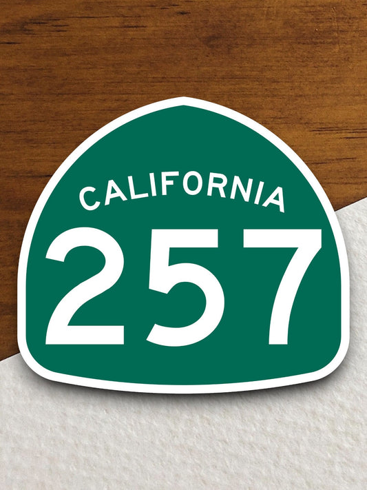 California state route 257 road sign sticker, road trip sticker, highway sign, room decor, travel sticker