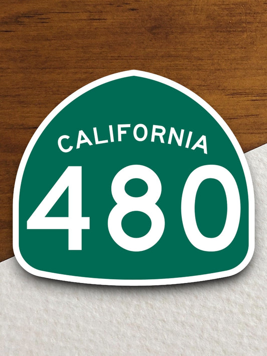 California state route 480 road sign sticker, road trip sticker, highway sign, room decor, travel sticker