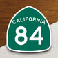 California state route 84 road sign sticker, road trip sticker, highway sign, room decor, travel sticker