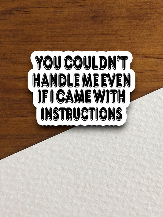 You couldn't handle me even if i came with instructions sticker, funny stickers, laptop stickers, water bottle sticker, sticker with sayings