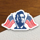 Abraham lincoln with 2 flags sticker, holiday sticker, seasonal sticker, Room Décor