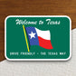 Road sign welcome to Texas  road sign stickers, Room Décor Traffic Sticker, Road Sign Decoration Road Work Signs, Building Signs