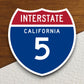 Interstate route  5 california sticker, California sticker, Interstate Highway Sign Expressway Stickers, Highway Sign Road Trip Sticker