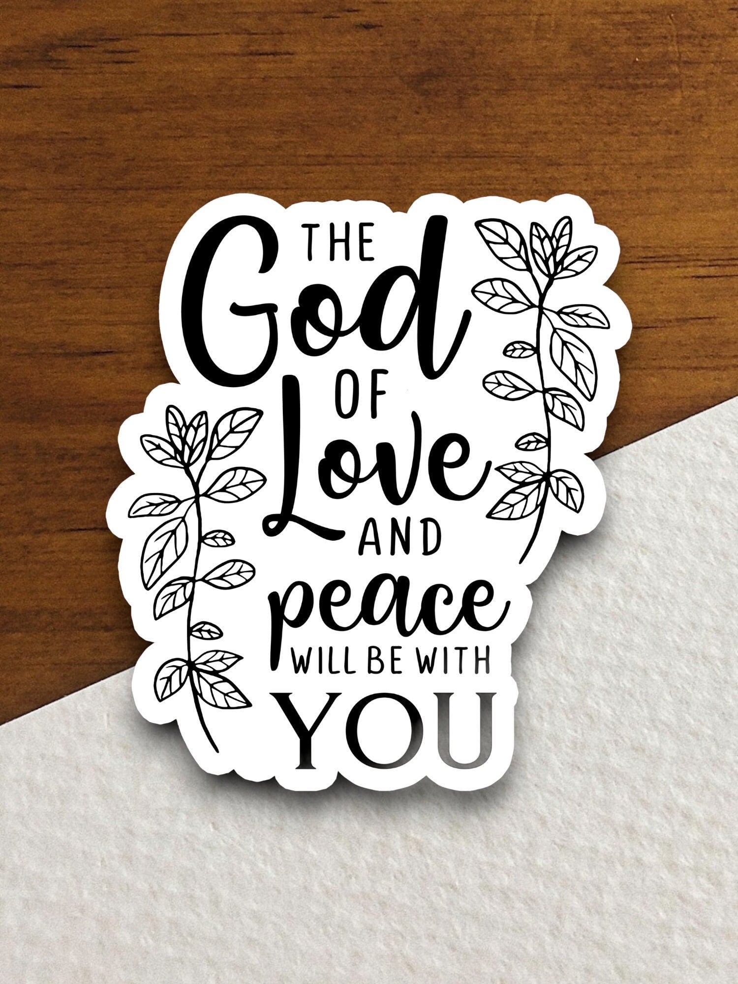 The God of love and peace will be with you sticker, Religious Sticker, Faith Sticker, Worship Sticker, Christian Sticker, Scripture Sticker