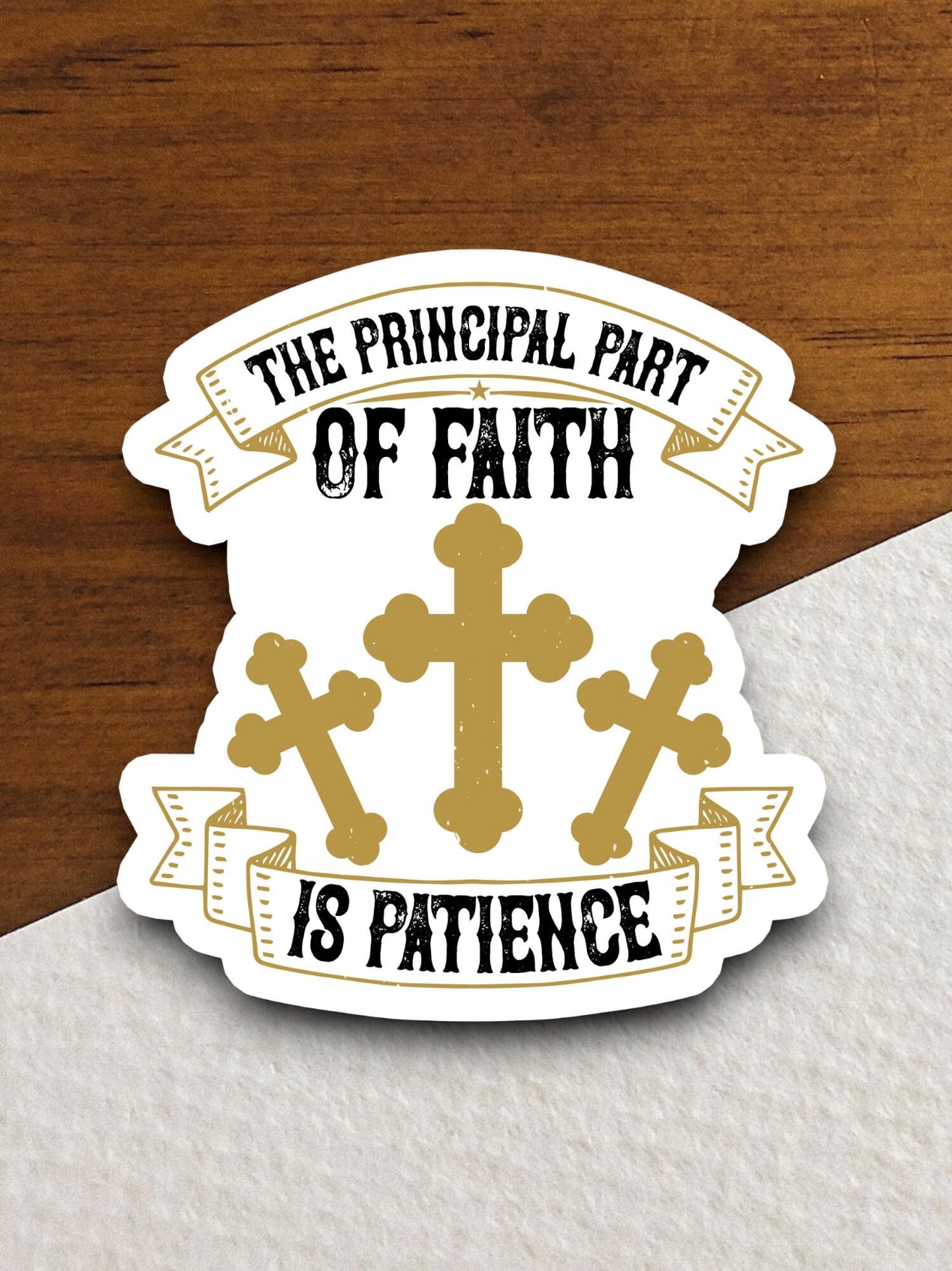 The principle part of patience sticker, Religious Sticker, Faith Sticker, Worship Sticker, Christian Sticker, Scripture Sticker, Room Décor