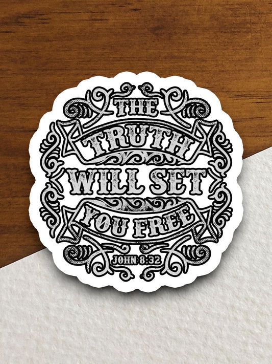 The truth will set you free sticker, Religious Sticker, Faith Sticker, Worship Sticker, Christian Sticker, Scripture Sticker, Room Décor