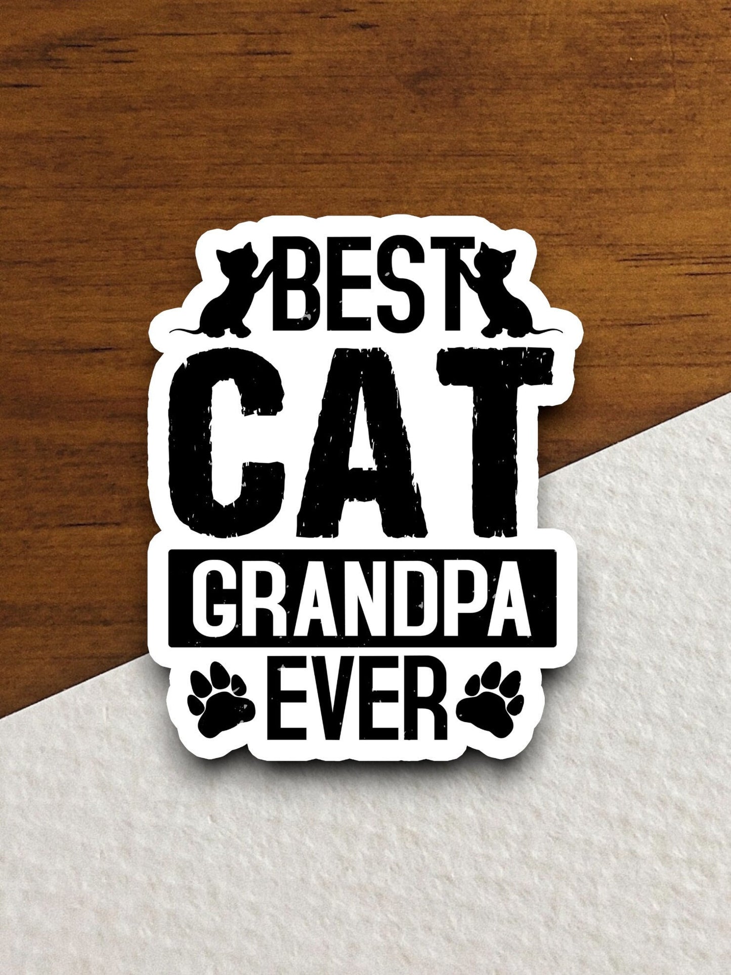 Best cat grandpa cat sticker, Funny Animal Sticker For Laptop, Water Bottle, Hydro flask, Phone, Computer, Gift, Pet Sticker