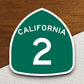 California state route 2 road sign sticker, road trip sticker, highway sign, room decor, travel sticker