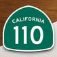 California state route 110 road sign sticker, road trip sticker, highway sign, room decor, travel sticker